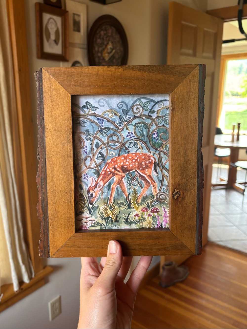 The Wildflower Company Watercolor Art Print "The Briar Patch" in Wood Frame